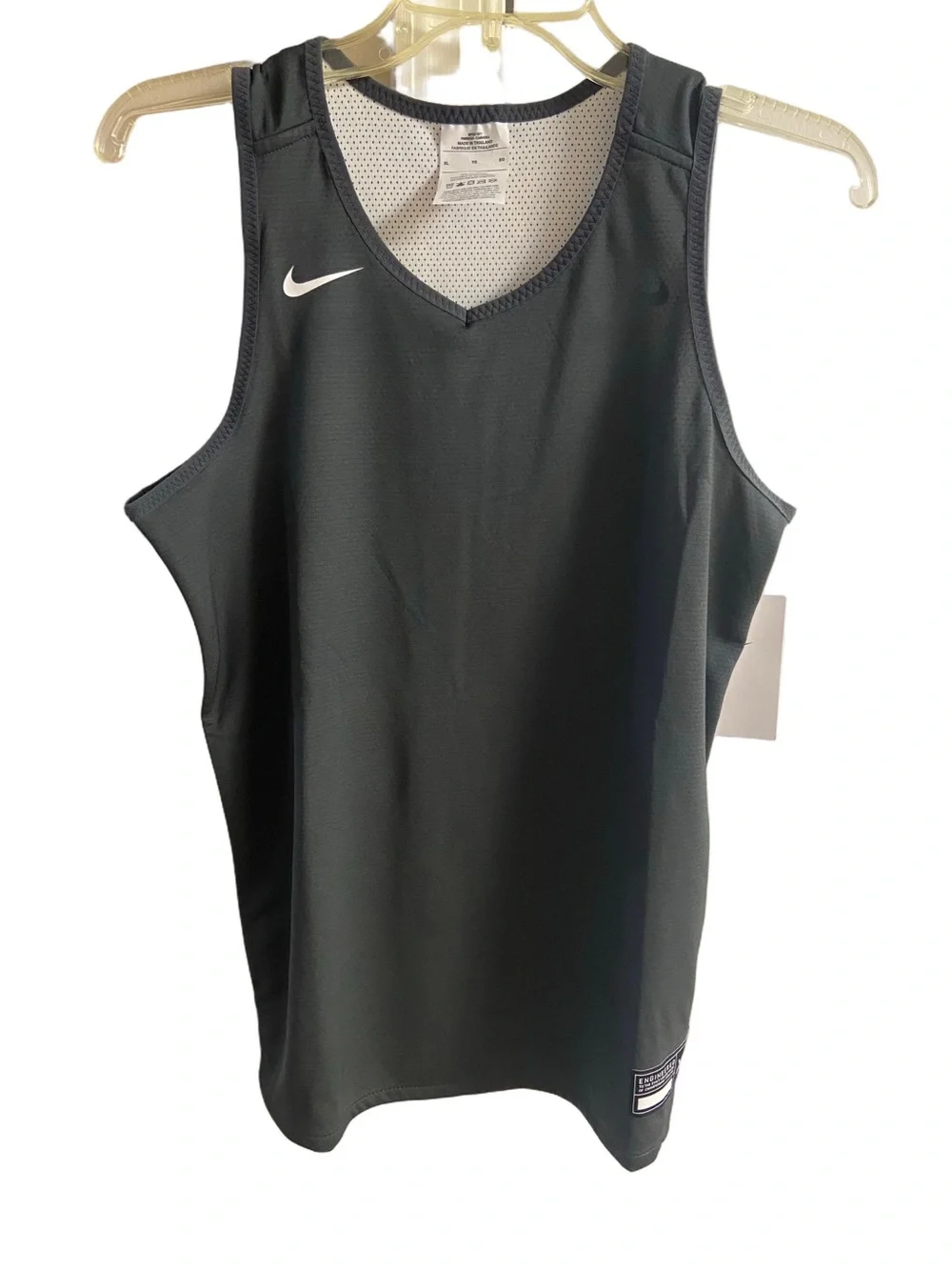 Nike Dark Gray Sleeveless Mesh Basketball Jersey Boys XL NWT